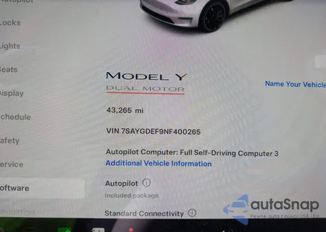2022 Tesla Model Y Performance Dual Motor All-Wheel Drive z USA, uszkodzony, nr VIN 7SAYGDEF9NF400265